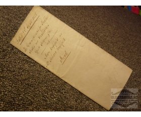 1858 г. Рукописный манускрипт, марка пошлины тиснением