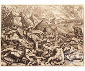 1630-е гг. Раритет, Гибель на поле боя, гравюра М. Мериана