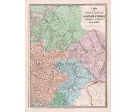 1863 год. Большая карта России, гравюра, акварель