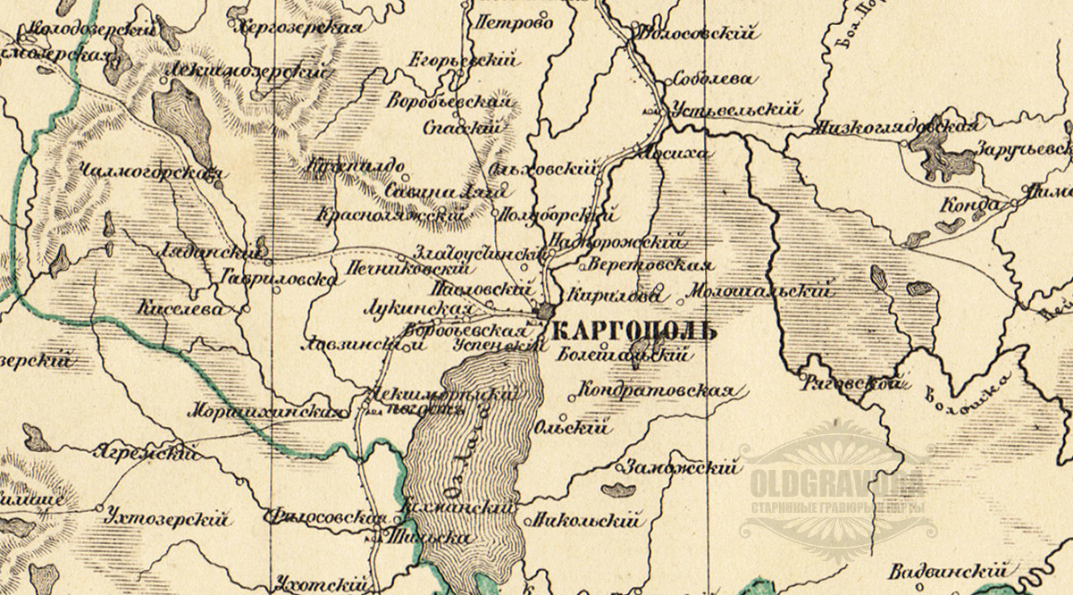 Олонецкая губерния карта 17 19 век
