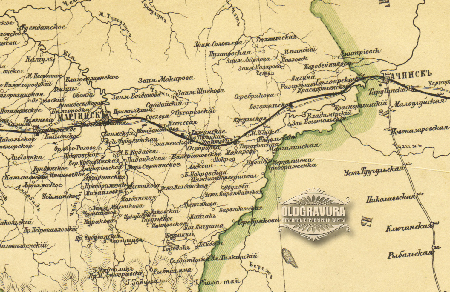 Карта томской губернии 1900 года