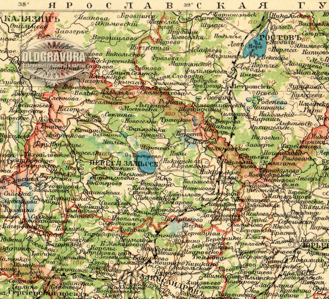 Карта владимирской губернии 1900 года