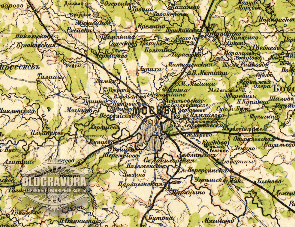 Карта московской губернии 1900 года