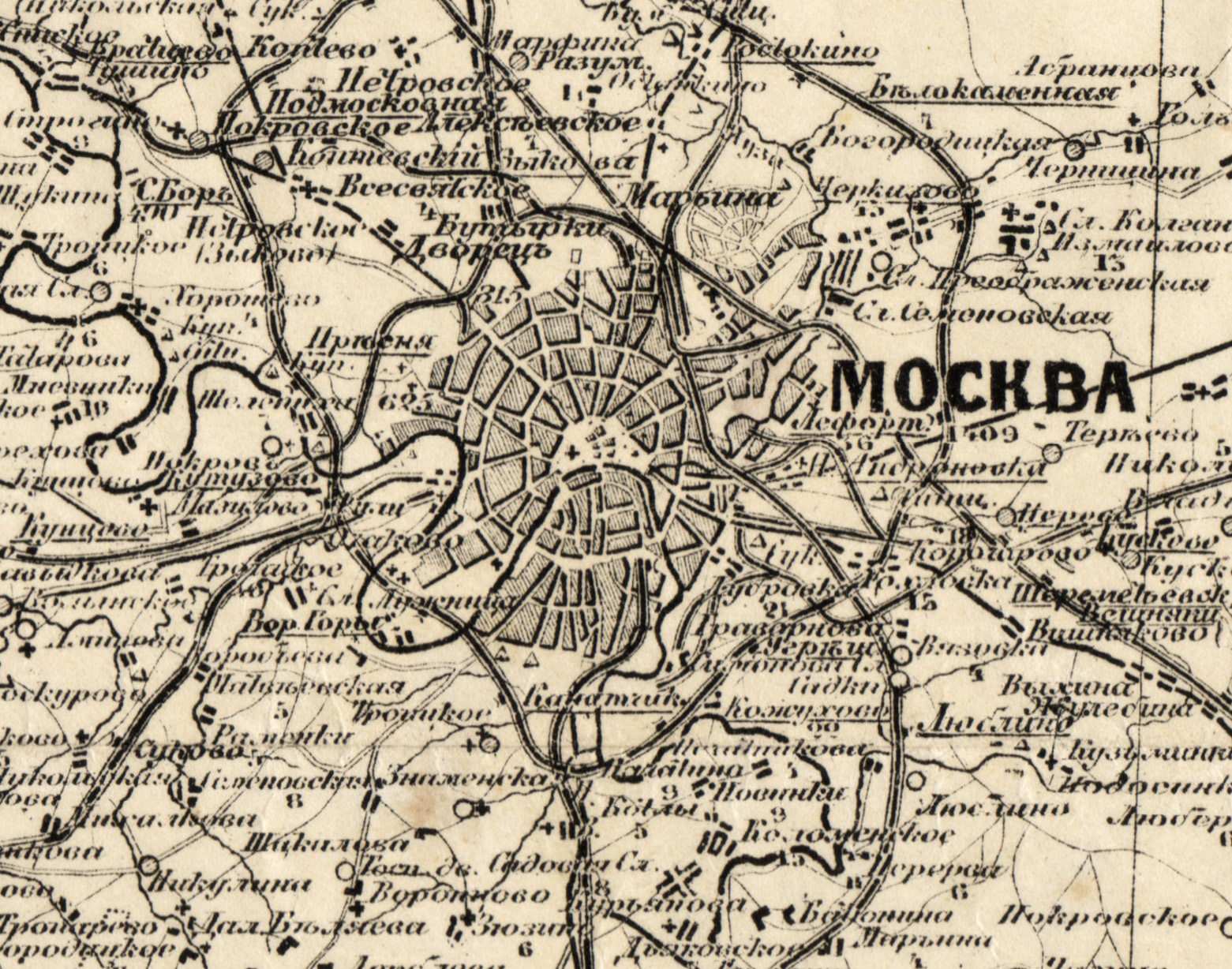 Это место старые карты московской. Карта Московской губернии 1711. Московская Губерния