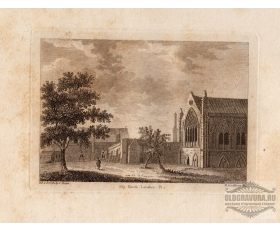 1784 год. Городской пейзаж, Эли Хаус в Лондоне, гравюра Ф.Гроуза