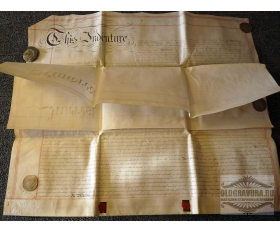 1850 год. Рукописный манускрипт, пергамент, три листа