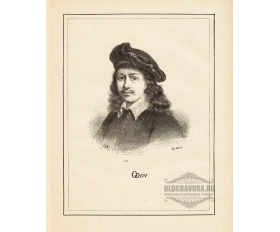 1873 год. Гравюра, голландский художник Герард Доу