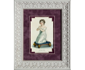 1823 год. Гравюра, акварель Девушка за вечерней молитвой