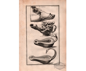 1722 год. Масляные лампы в форме свиньи, коня и лебедя