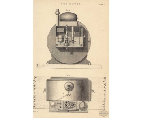 1870-е гг. Газовый счетчик, старинная гравюра