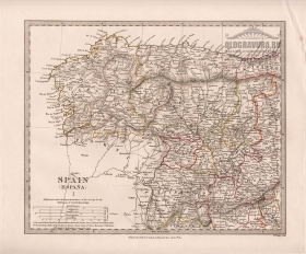 1831 год. Старинная карта Испания