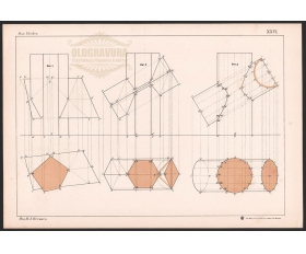 1898 год. Литография Пересечение призмы плоскостью