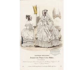 1830-е гг. Девушки в свадебных нарядах, гравюра, акварель