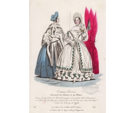 1837 год. Мода, гравюра, акварель, подкраска золотом