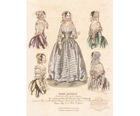 1830-е гг. Антикварная гравюра Элегантный Париж