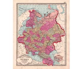 1887 год. Карта Российской Империи европейской части
