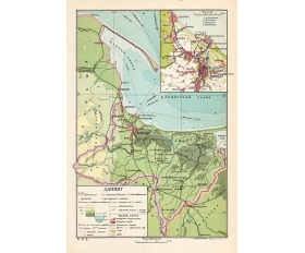 1930 год. Карта Данцига, ныне Гданьск, Польша