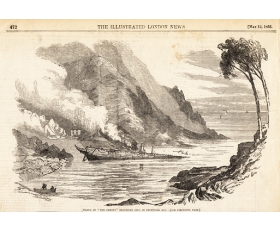 1855 год. Гравюра, Крушение транспортного судна Крез