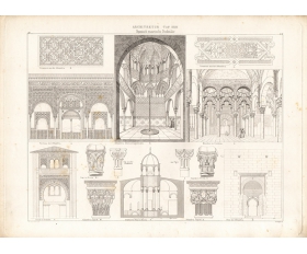 Шедевры исламской архитектуры, антикварная гравюра 1857-58 гг.