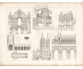 Гравюра 1857-58 гг. Франко-романская архитектура