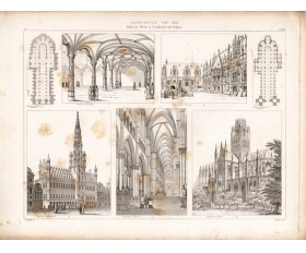 1857-58 гг. Гравюра, готическая архитектура Франции и Бельгии