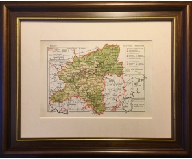 1927 год. Вятская губерния, карта в раме