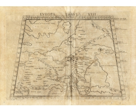 1574 год. Карта Сарматии - земли нынешней России, возраст около 450 лет