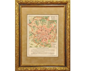 1930-е гг. Старинный план Москвы в раме