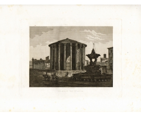 1851 год. Италия, Рим, Храм богини домашнего очага Весты, гравюра