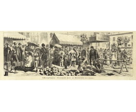 1882 год. С-Петербург, Весенний день на Невском, гравюра