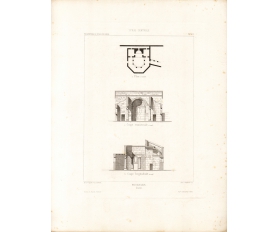 1865 год. Античный храм в центральной Сирии, антикварная гравюра