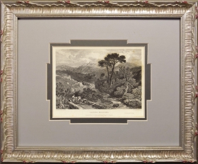1832 год. Римская провинция, Италия - продажа антикварной гравюры в раме