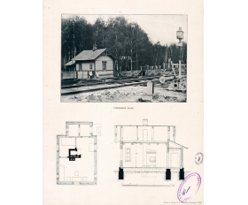 Фототипия 1900-ых гг Сторожевая железнодорожная будка