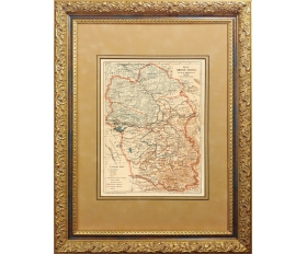 1901 год. Карта Томской Губернии, в раме