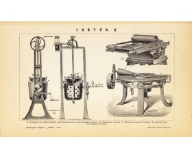 1900 год. Производство спичек, старинная ксилография