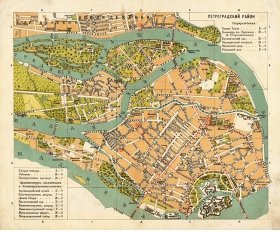 старинный, план, карта, Санкт-Петербург, Петроградская сторона, 