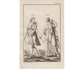 1797 год. Диана-охотница с луком и стрелами, гравюра