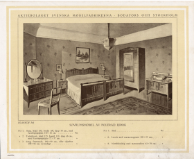 1910-20 гг. Комплект мебели в интерьере, старинная реклама