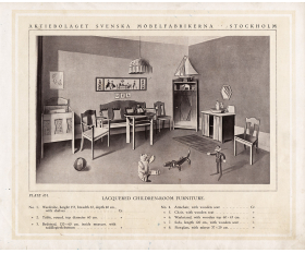 1910-20 гг. Комплект мебели в интерьере, старинная реклама