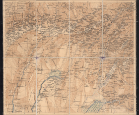 1904 год. Старинная русская карта Туркестана, Таджикистан