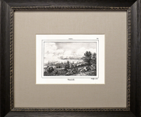 1848-52 гг. Тобольск, Россия, антикварная литография в раме