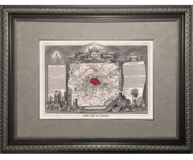 1850-е гг. Антикварная карта Парижа и его окрестностей