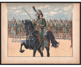1903 год. Полковник Мюрат на боевом коне, хромолитография