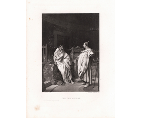 Гравюра 1883 года. Два авгура, предсказатели, жрецы