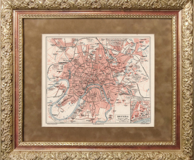 1900-е гг. Старинная карта города Москвы, в обрамлении