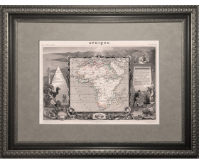 1854 год. Старинная гравированная карта Африки
