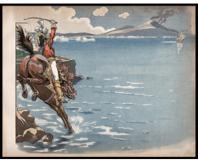 Литография 1903 года. Мюрат выбивает англичан с острова Капри