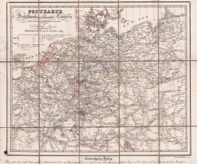 1827 год. Почтовая карта Германии и прилегающих стран