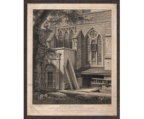 1813 год. Офорт, Лондон, архитектурные элементы античной церкви