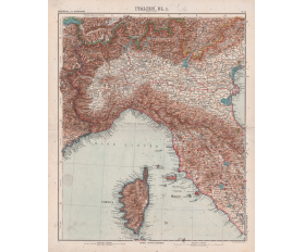 1904 год. Карта Северной Италии